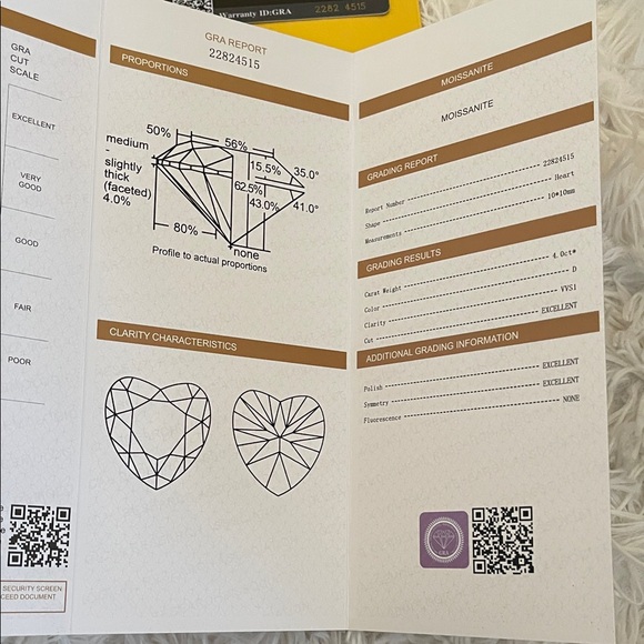 Moissanite 4ct Heart Shape Ring Size 5 925 Silver GRA Certified w/ Inscription - Picture 13 of 14